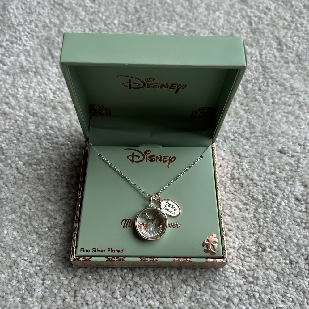 Disney Silver Plated Mickey Necklace with crystals